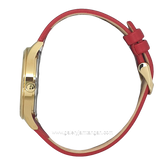 ELLE EL007-1G02L08 Red Gold Dial White Leather Strap